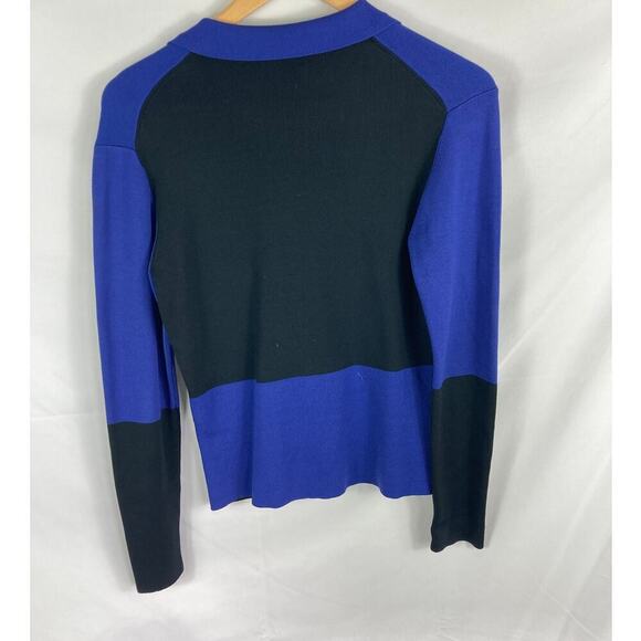 Anne Klein Color Block Knit Zip Up Sweater Size Medium - Picture 3 of 3